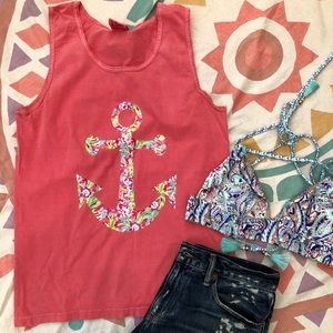 Comfort Colors Tank Top with Lilly Anchor